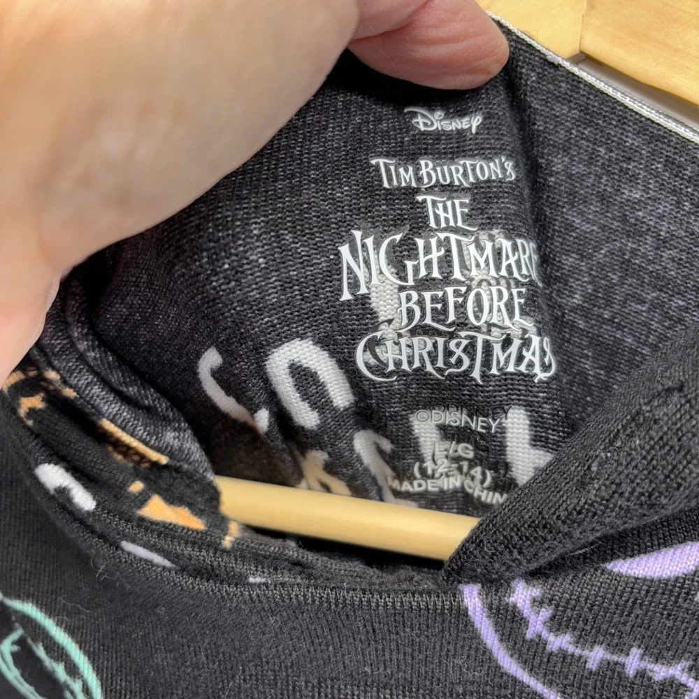 Disney The Nightmare Before Christmas‎ Jack Skellington Sleepshirt Hoodie Lg - Picture 3 of 5